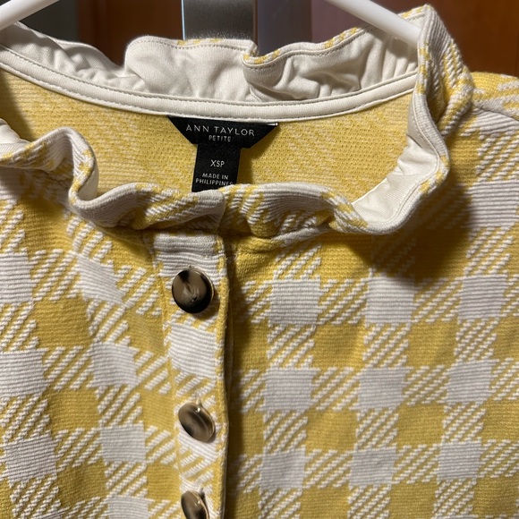 Ann Taylor yellow plaid shell tank - Picture 2 of 3